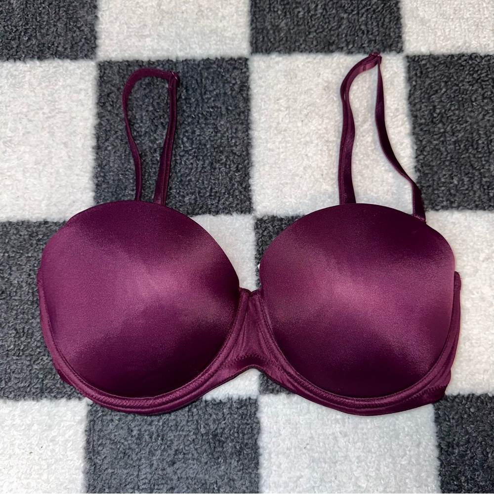 Pink - Maroon Push Up Bra *Removeable Straps